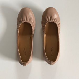 J. Crew Anya Leather Warm Beige Ballet Flat